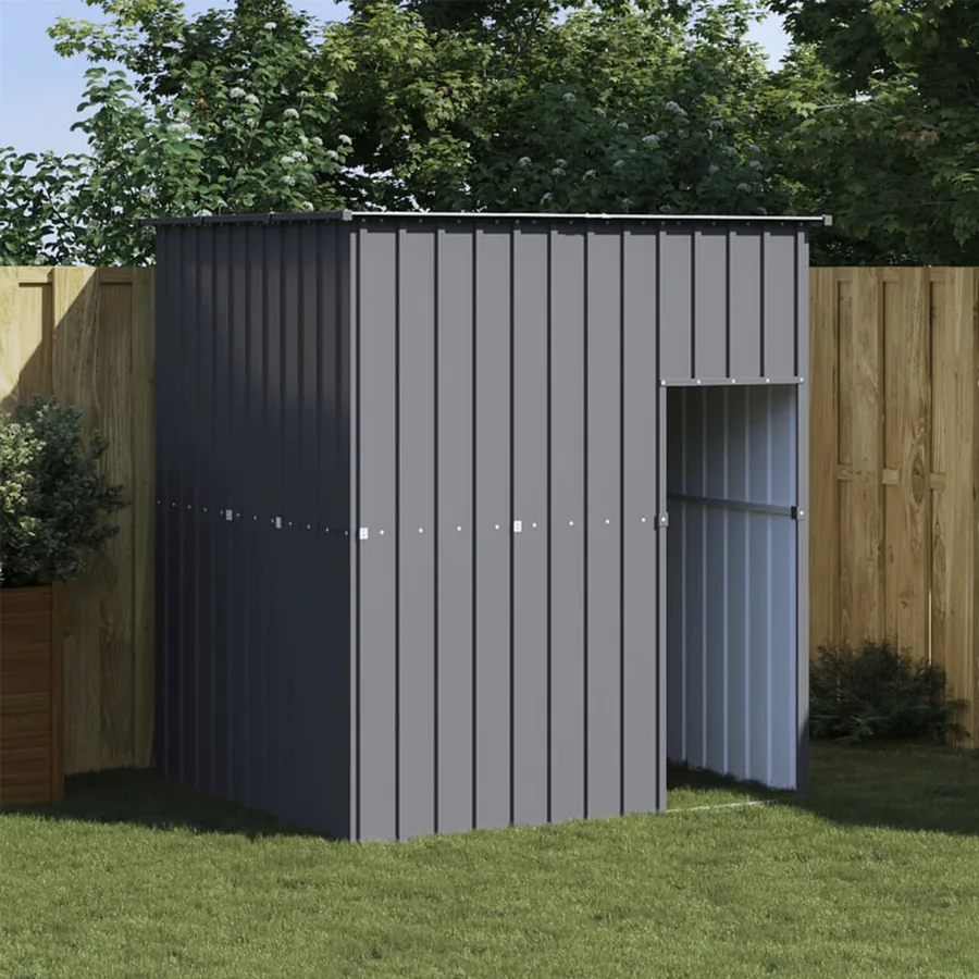 Niche pour chien avec toit anthracite acier galvanisé