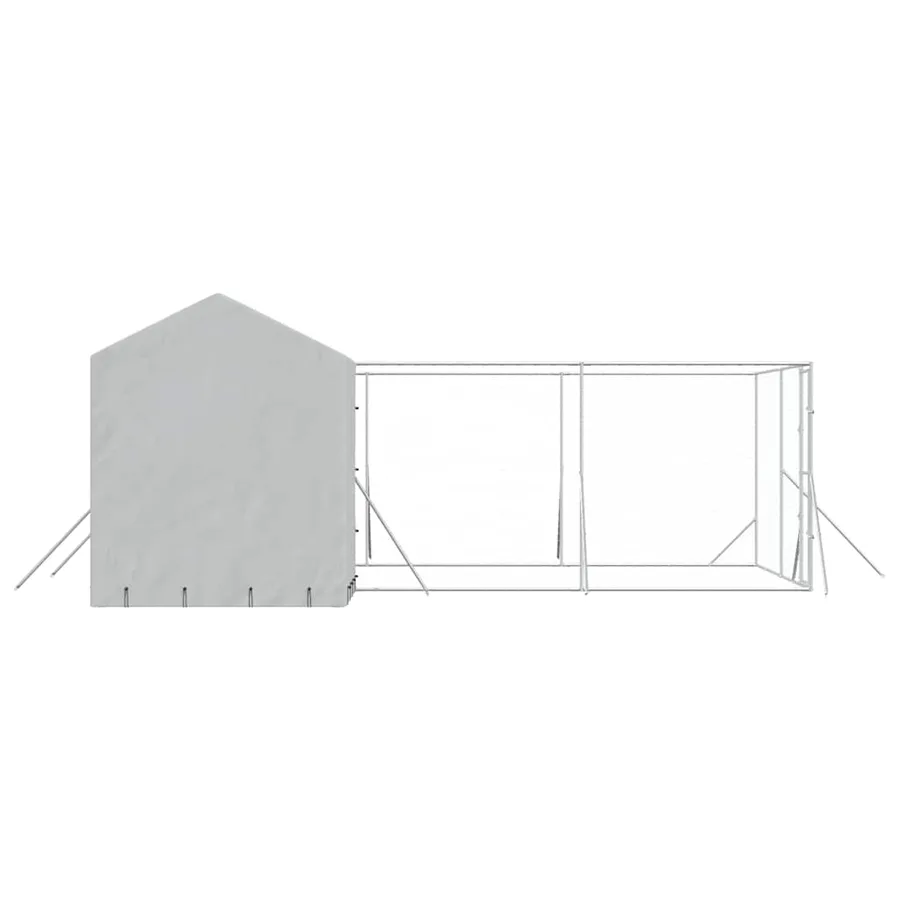 Chenil d'extérieur pour chiens avec toit argenté 6x6x2,5 m - 5