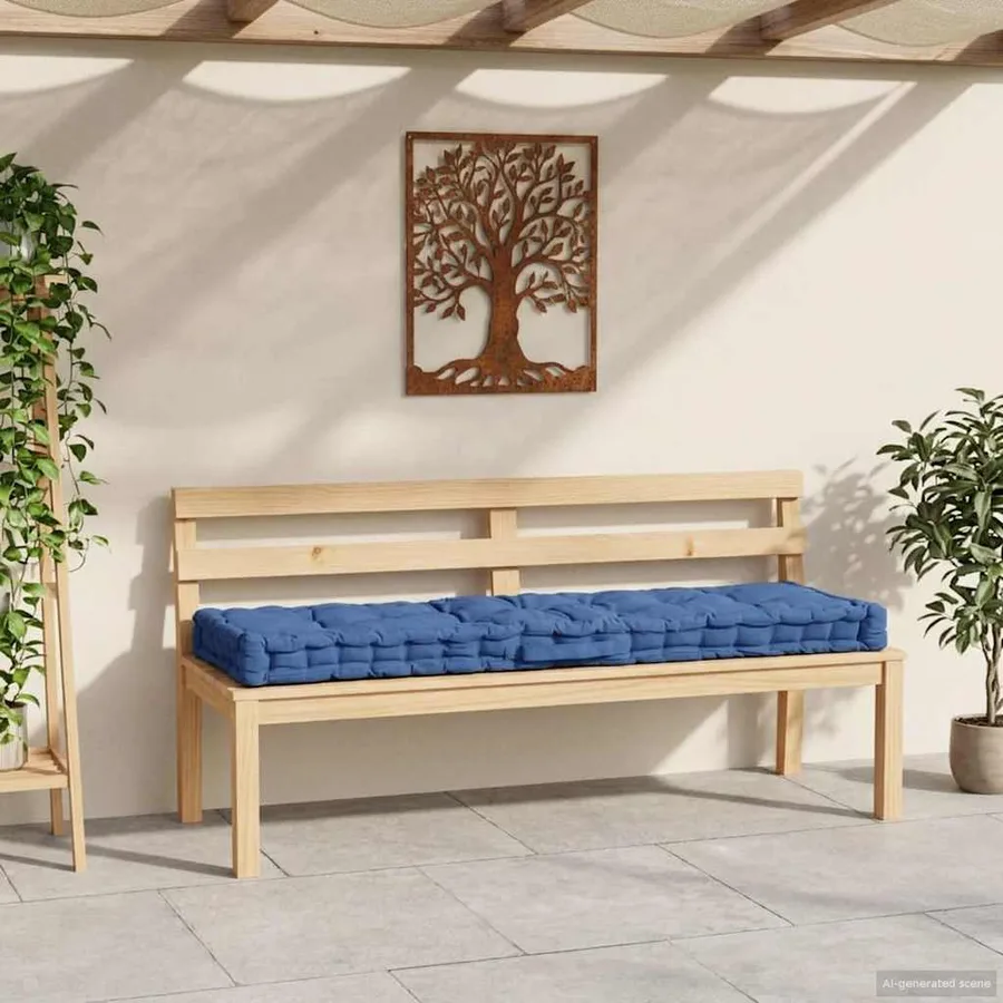 Coussin de plancher de palette Coton 120x40x7 cm Bleu clair - 3