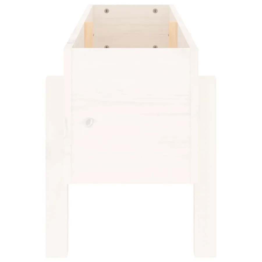 Lit surélevé de jardin blanc 101x30x38 cm bois de pin massif - 5