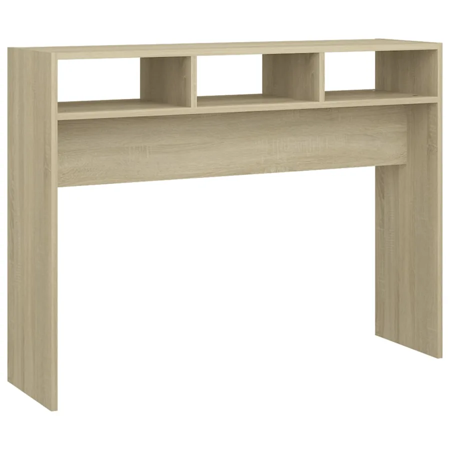 Table console chêne sonoma 105x30x80 cm bois d'ingénierie - 2