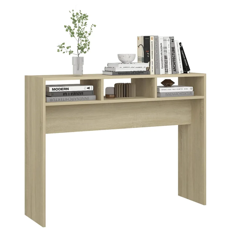 Table console chêne sonoma 105x30x80 cm bois d'ingénierie - 6