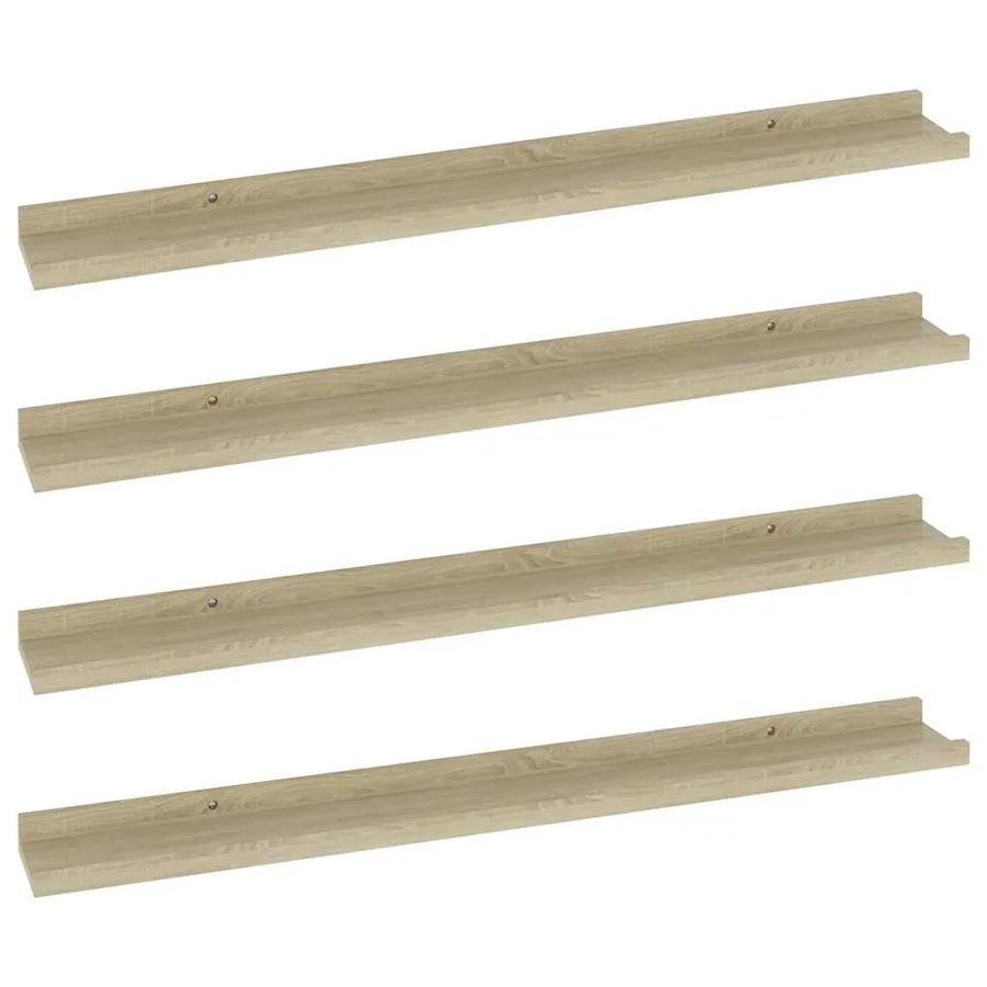Étagères murales 4 pcs chêne sonoma 80x9x3 cm - 2