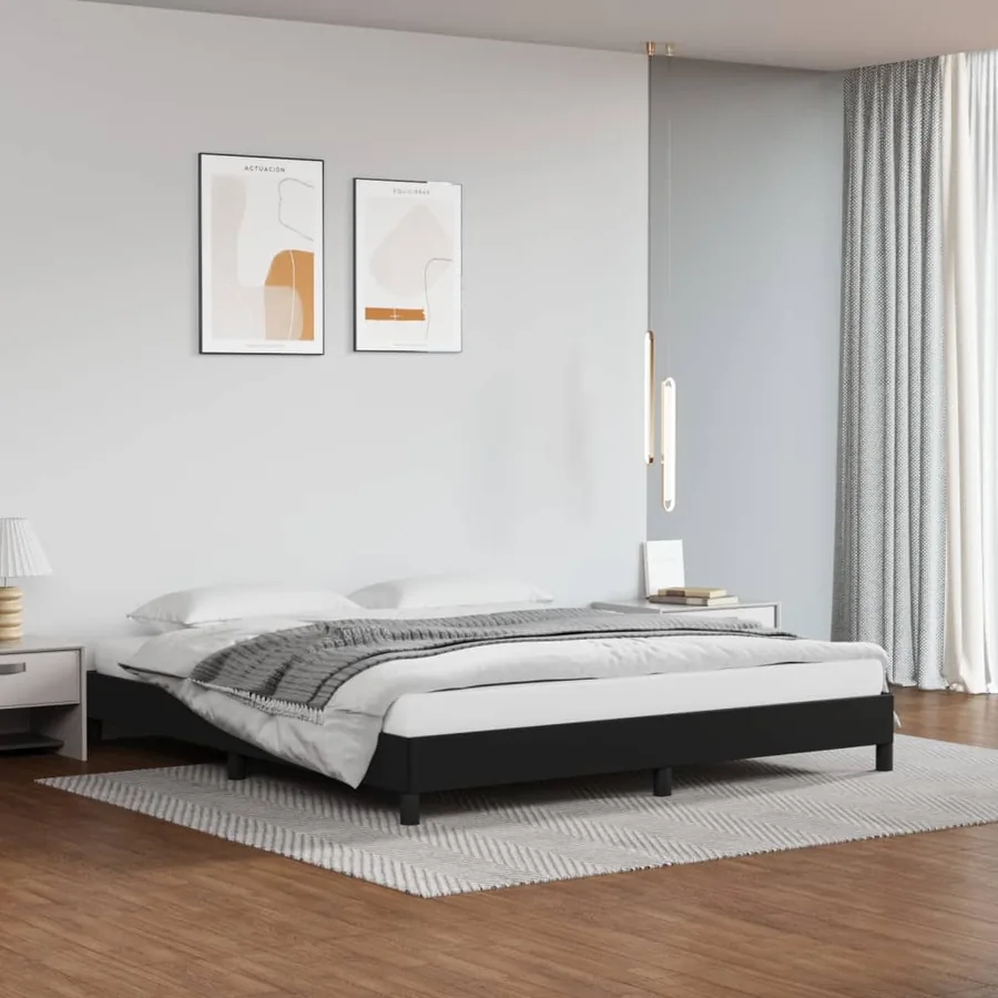 Cadre de lit sans matelas noir 180x200 cm similicuir