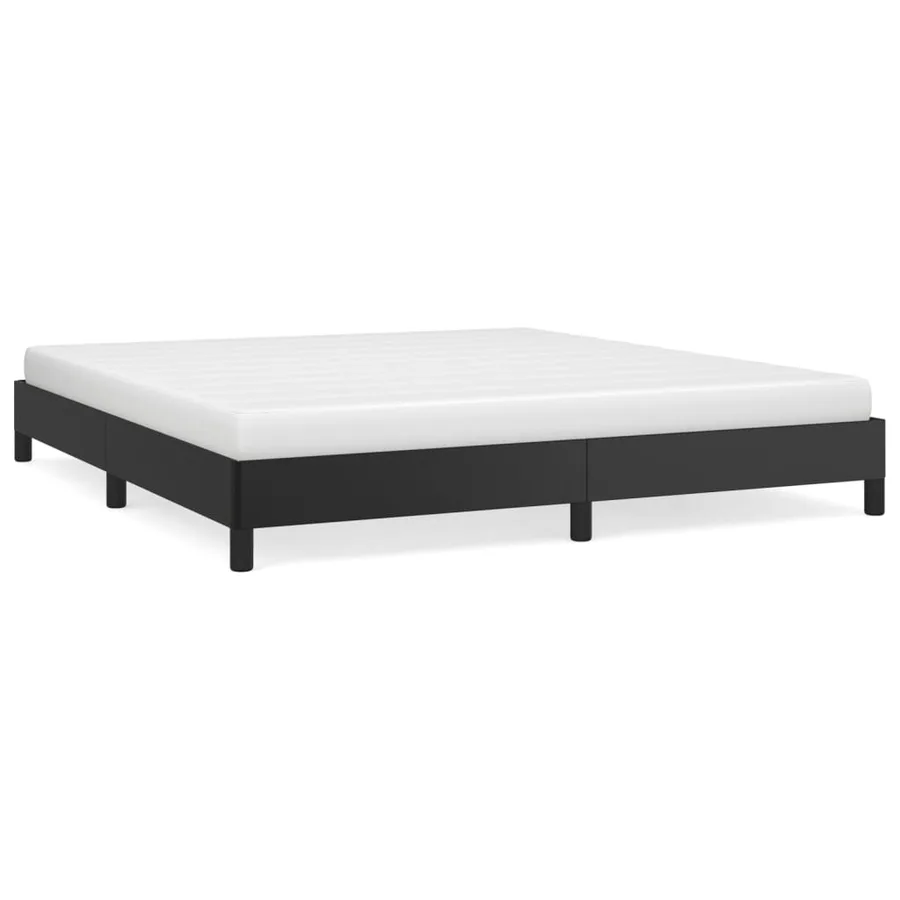 Cadre de lit sans matelas noir 180x200 cm similicuir - 2