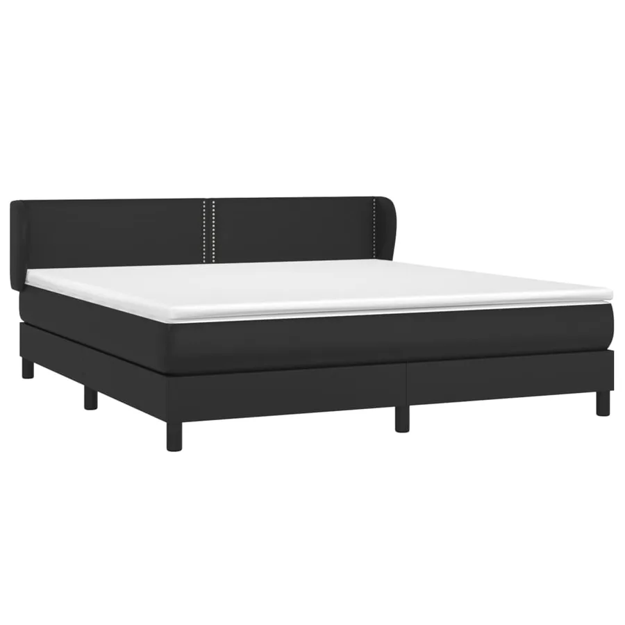 Sommier à lattes de lit avec matelas Noir 180x200 cm Similicuir - 3