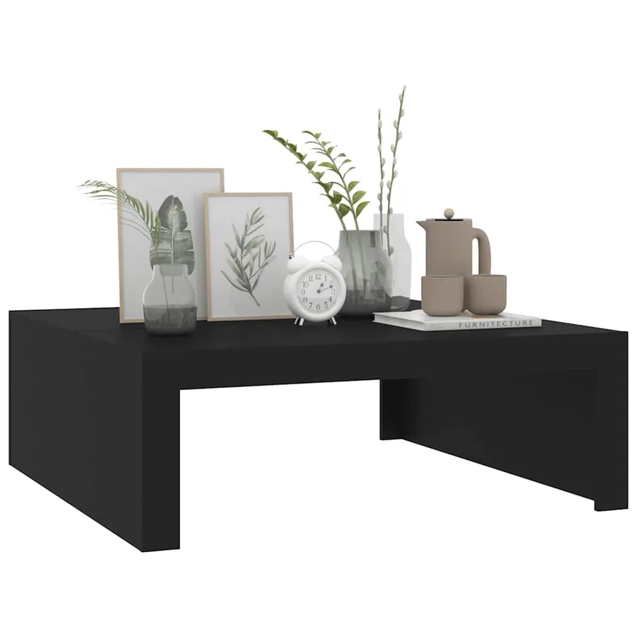 Table basse noir 100x100x35 cm bois d'ingénierie - 4