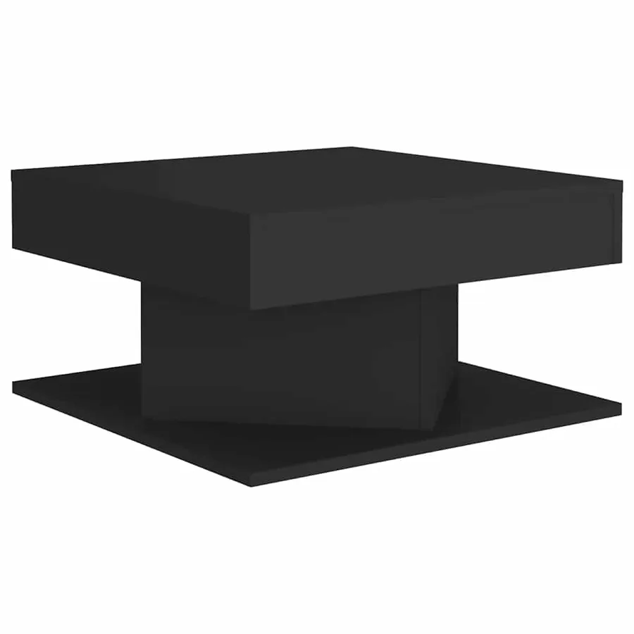 Table basse Noir 57x57x30 cm Bois d'ingénierie - 2
