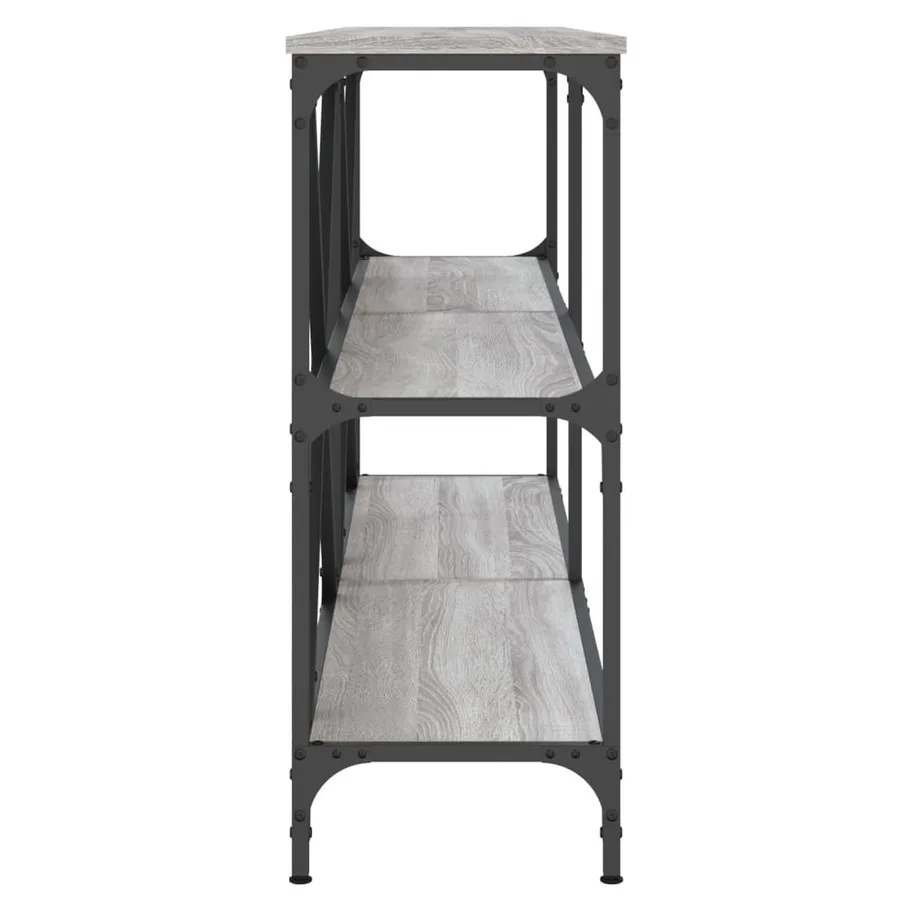 Table console sonoma gris 160x30x75 cm bois d'ingénierie et fer - 5