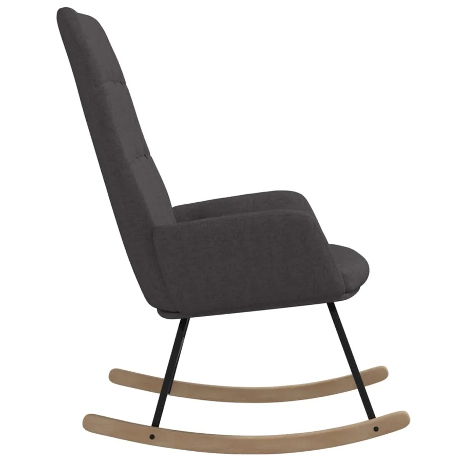 Chaise à bascule Gris foncé Tissu - 4