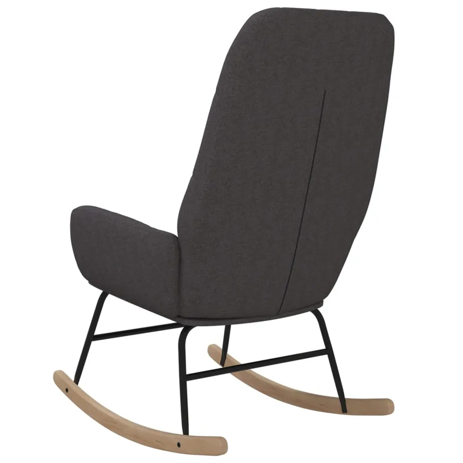 Chaise à bascule Gris foncé Tissu - 5
