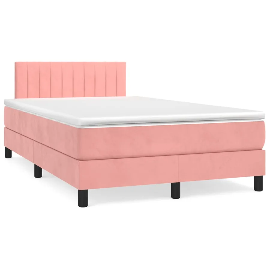 Sommier à lattes de lit avec matelas Rose 120x200 cm Velours - 2