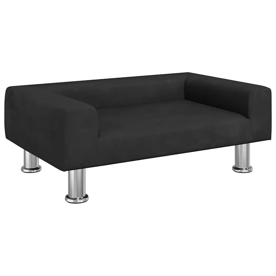 Lit pour chien noir 70x45x26,5 cm velours - 2
