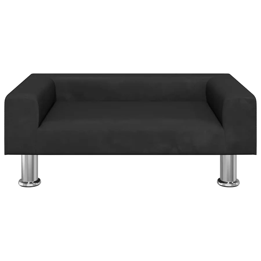 Lit pour chien noir 70x45x26,5 cm velours - 3