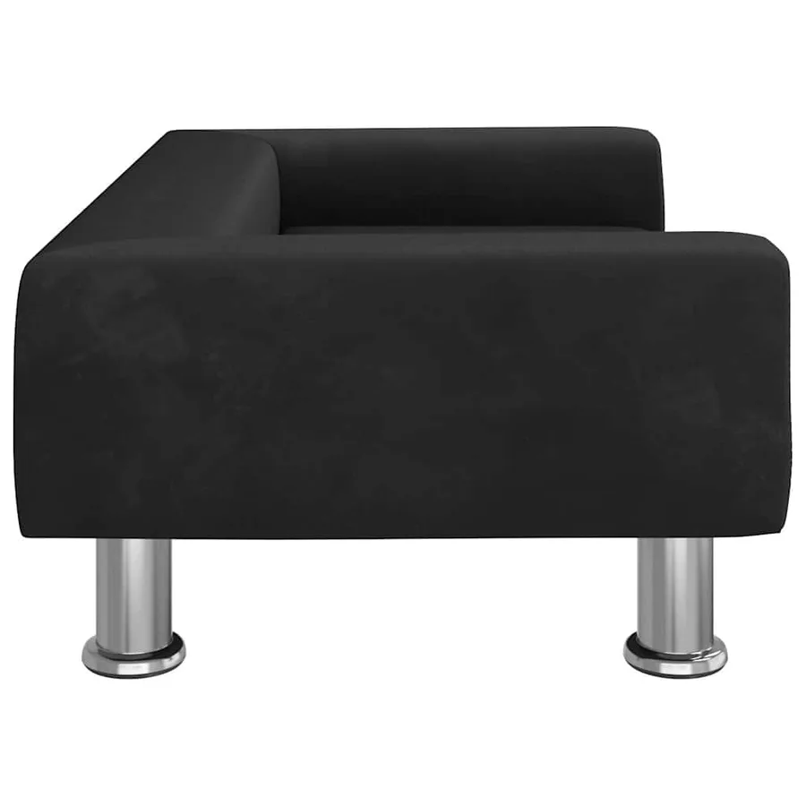 Lit pour chien noir 70x45x26,5 cm velours - 4