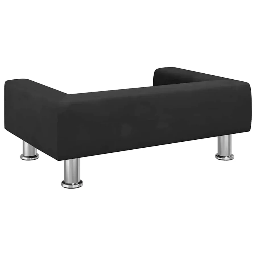 Lit pour chien noir 70x45x26,5 cm velours - 5