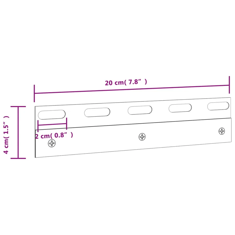 Plaques de connexion 6 pcs argenté 20 cm acier inoxydable - 6