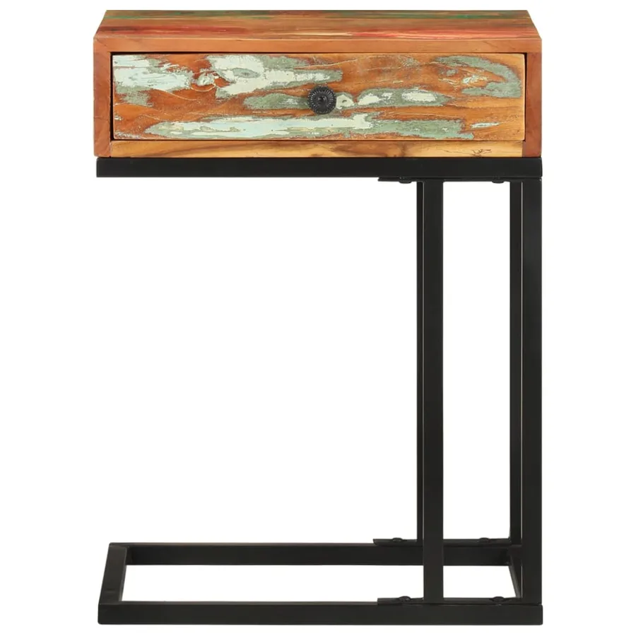 Table d'appoint en U 45x30x61 cm Bois de récupération massif - 3