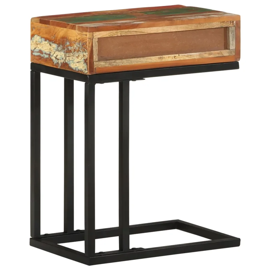 Table d'appoint en U 45x30x61 cm Bois de récupération massif - 4