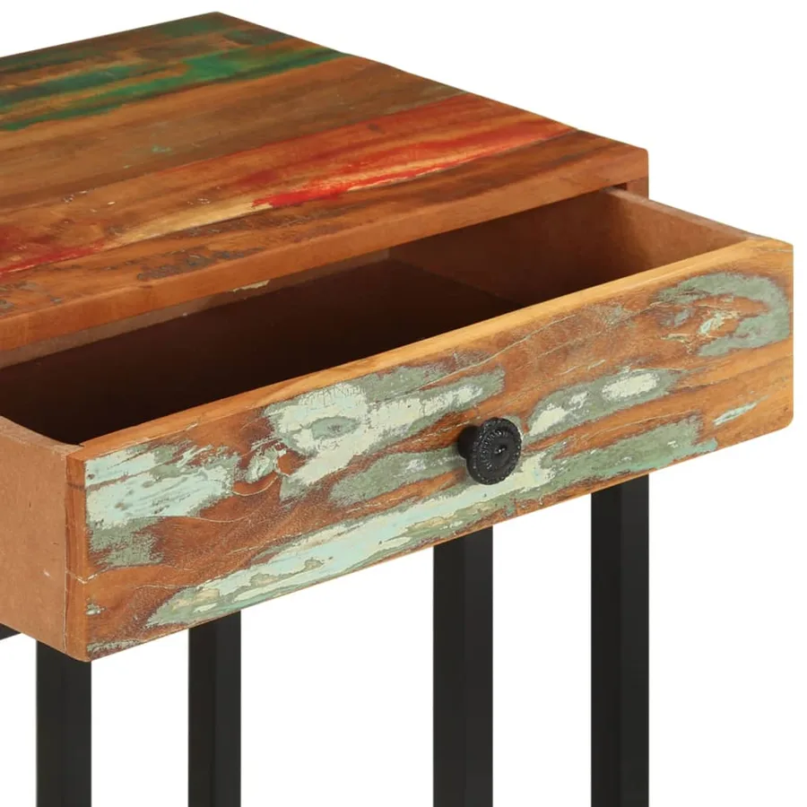 Table d'appoint en U 45x30x61 cm Bois de récupération massif - 6