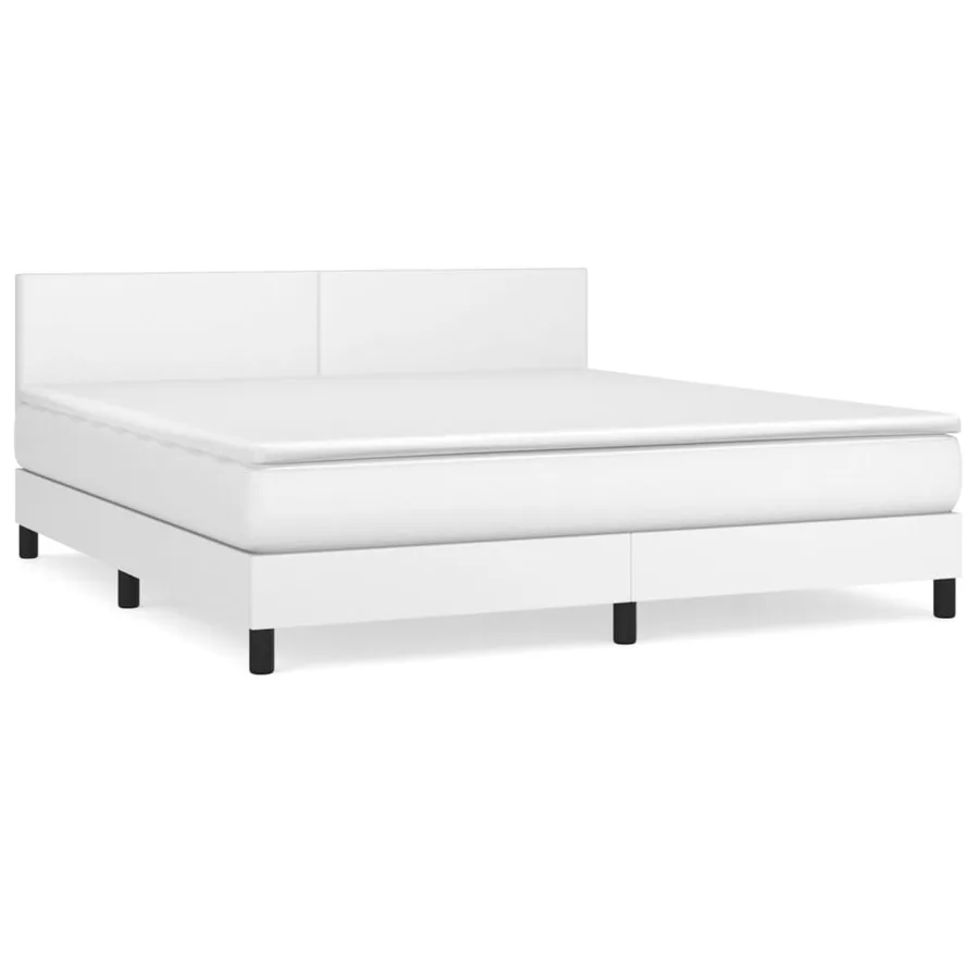 Sommier à lattes de lit avec matelas Blanc 180x200cm Similicuir - 2