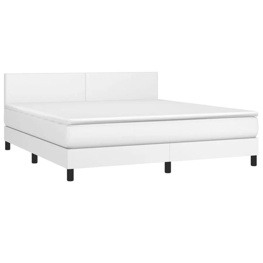 Sommier à lattes de lit avec matelas Blanc 180x200cm Similicuir - 3