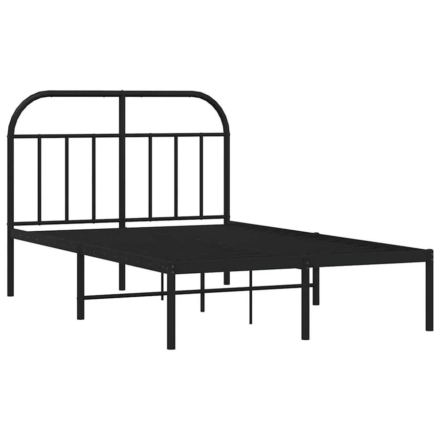 Cadre de lit métal sans matelas avec tête de lit noir 120x190cm - 3