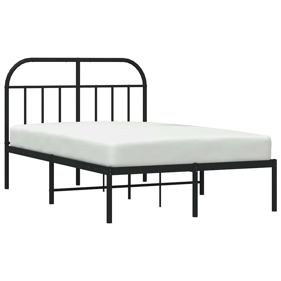 Cadre de lit métal sans matelas avec tête de lit noir 120x190cm - 5