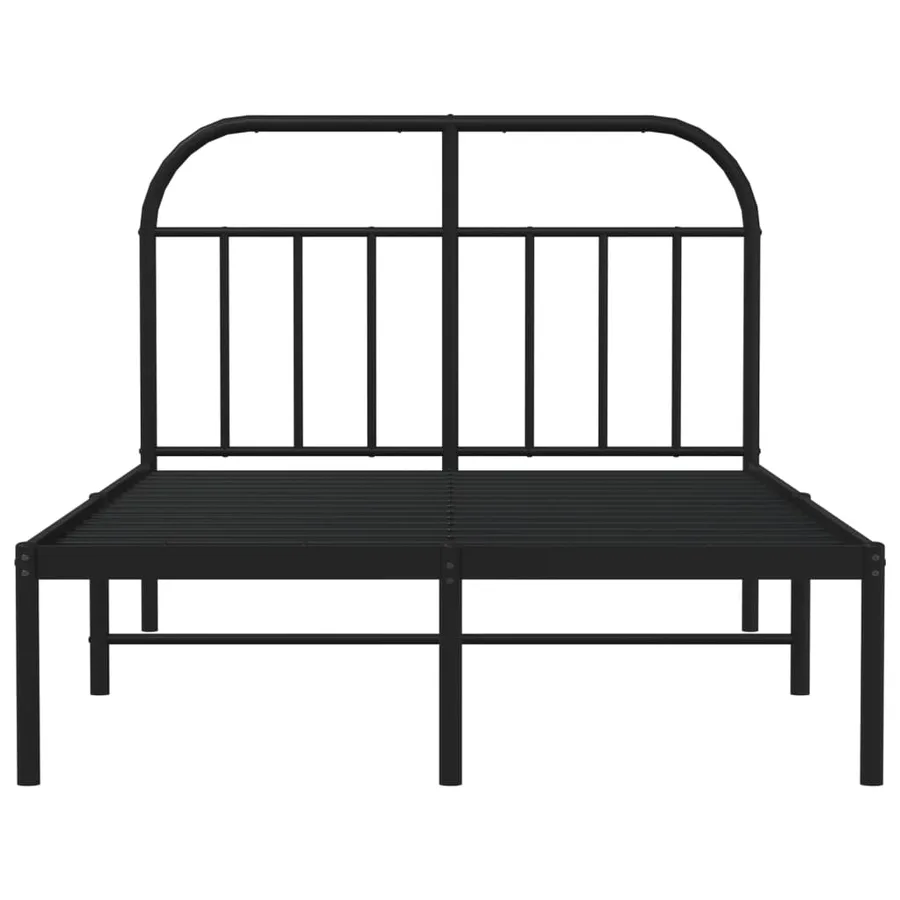 Cadre de lit métal sans matelas avec tête de lit noir 120x190cm - 6