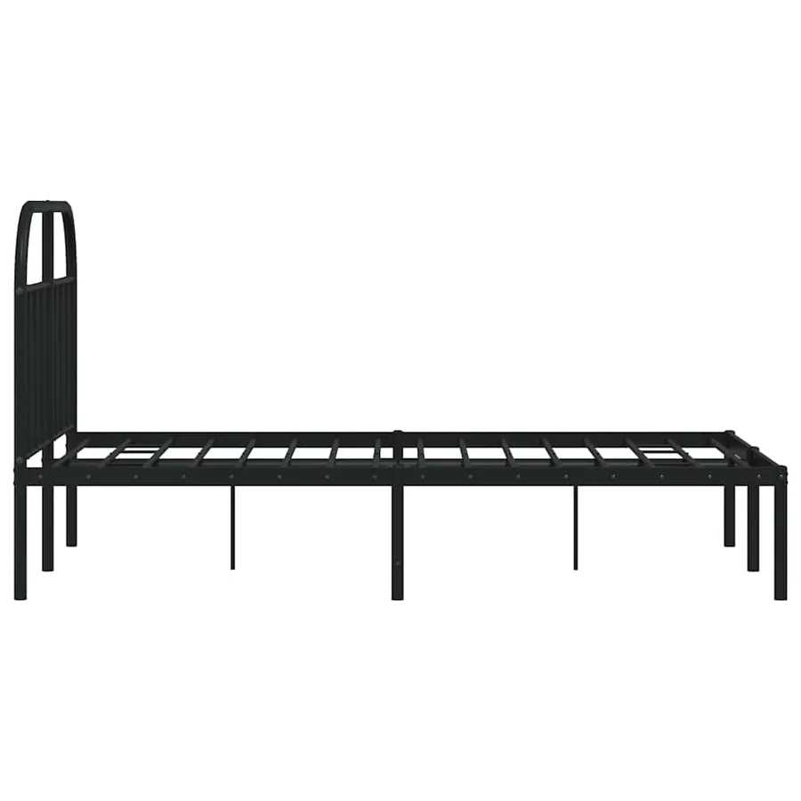 Cadre de lit métal sans matelas avec tête de lit noir 120x190cm - 7