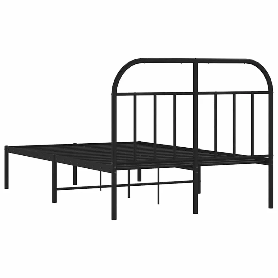 Cadre de lit métal sans matelas avec tête de lit noir 120x190cm - 8