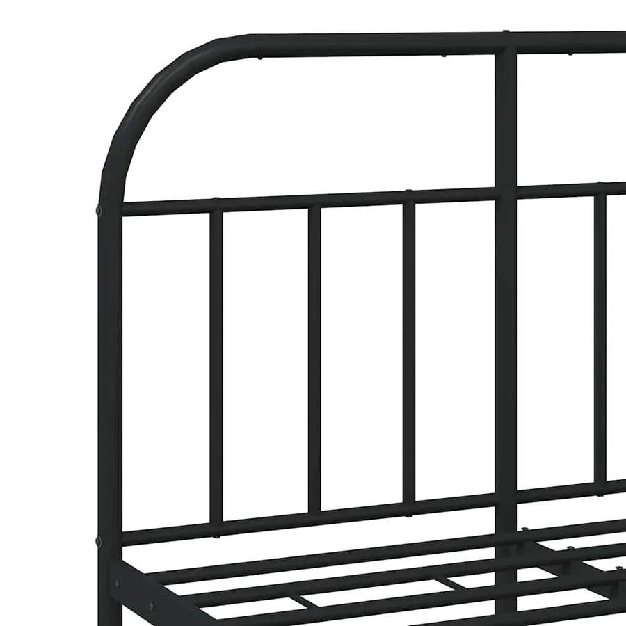 Cadre de lit métal sans matelas avec tête de lit noir 120x190cm - 9