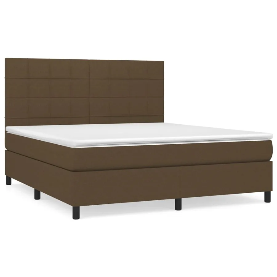 Sommier à lattes de lit avec matelas Marron foncé 180x200 cm - 2