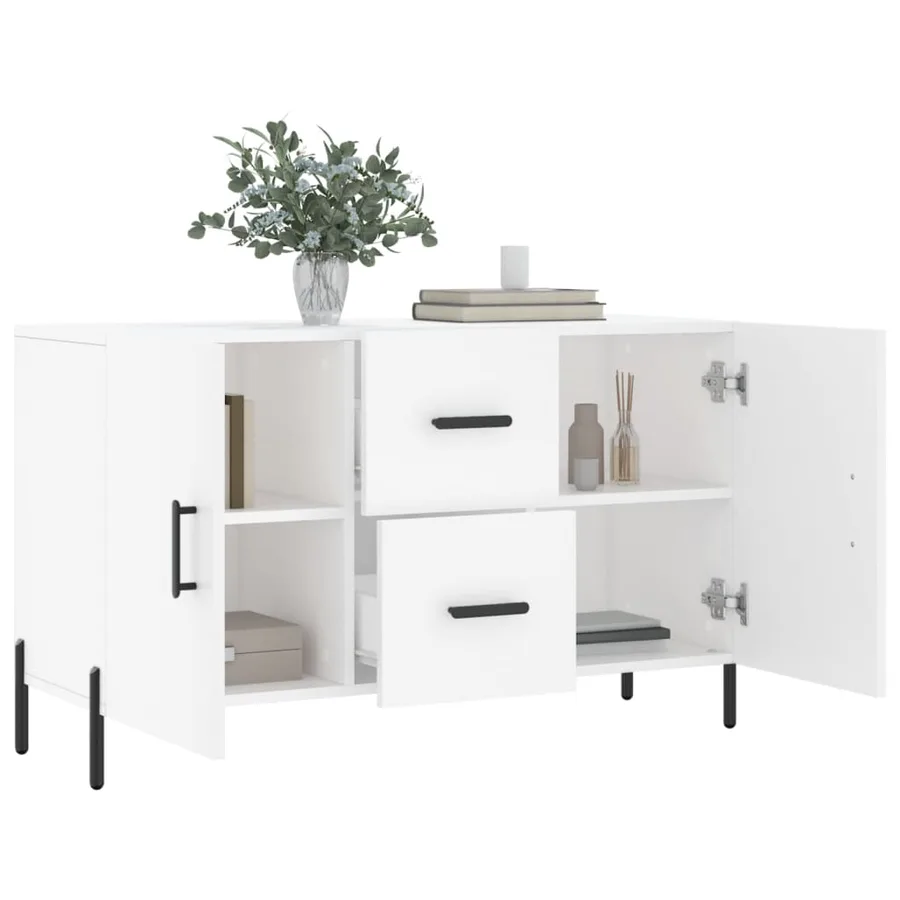 Buffet blanc 100x36x60 cm bois d'ingénierie - 4