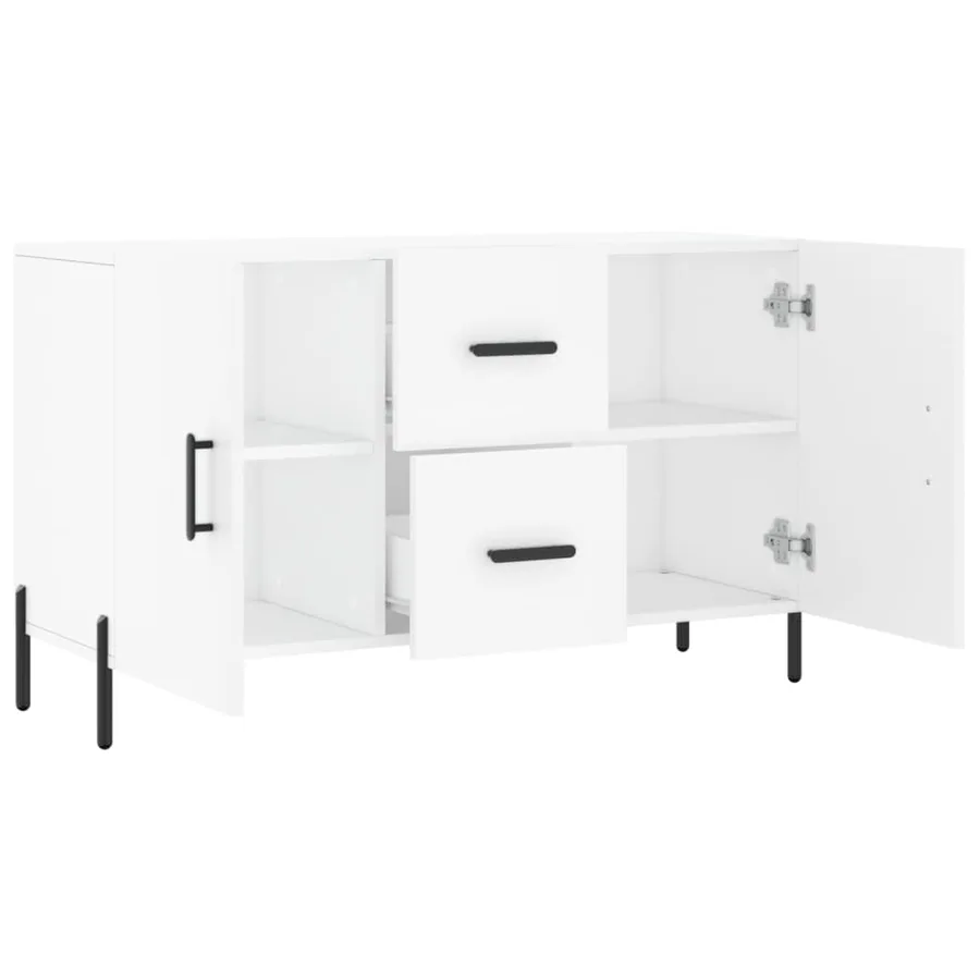 Buffet blanc 100x36x60 cm bois d'ingénierie - 5