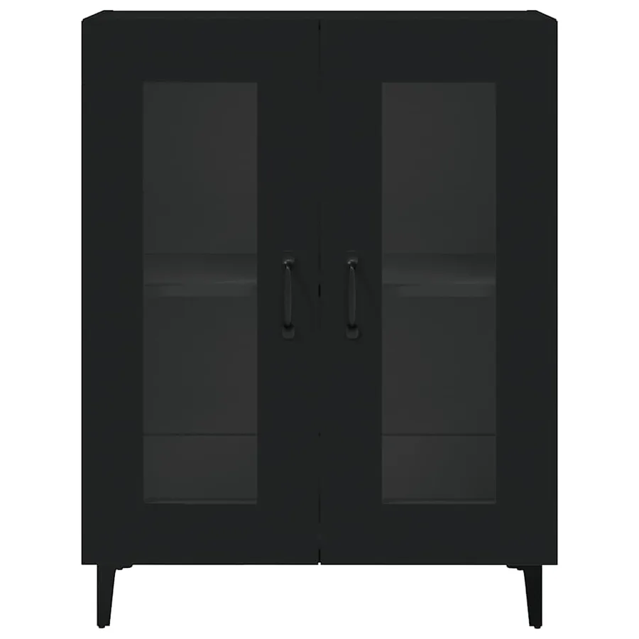 Buffet noir 69,5x34x90 cm bois d'ingénierie - 6