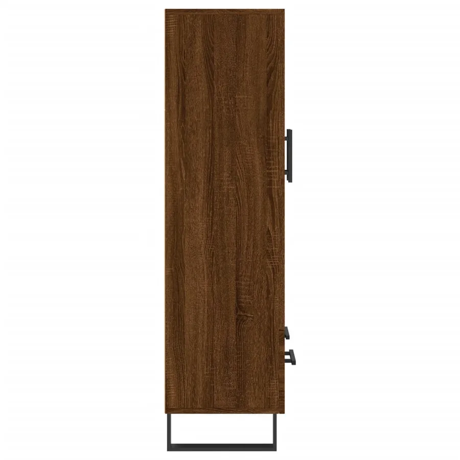 Buffet haut chêne marron 69,5x31x115 cm bois d'ingénierie - 7