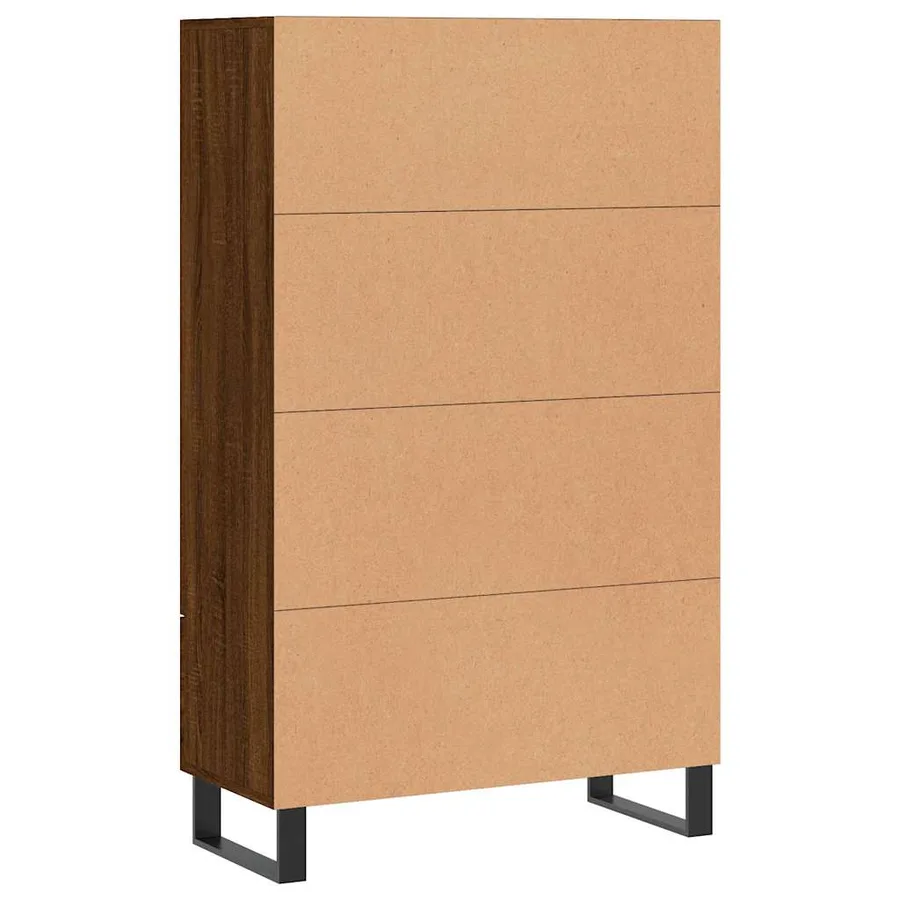 Buffet haut chêne marron 69,5x31x115 cm bois d'ingénierie - 8