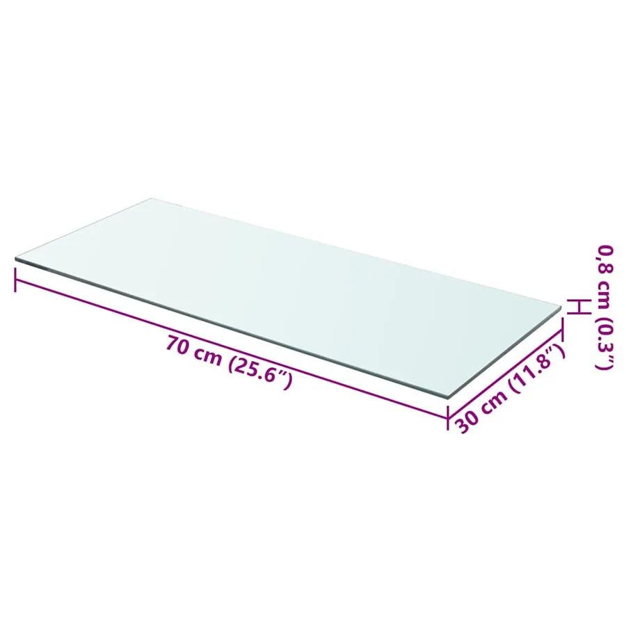 Panneaux d'étagère 2 pcs Verre Transparent 70 x 30 cm - 4
