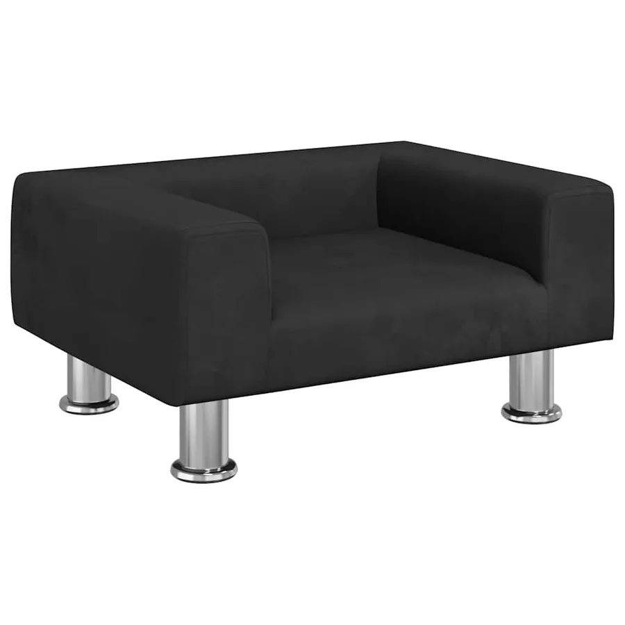 Lit pour chien noir 50x40x26,5 cm velours - 2