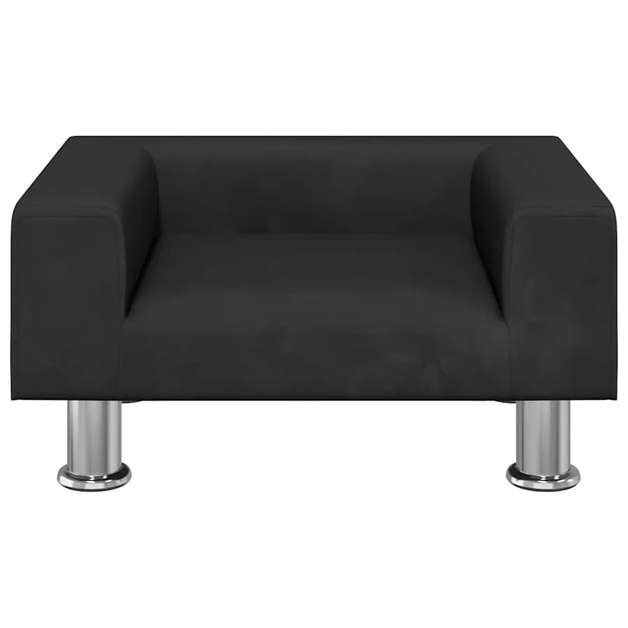 Lit pour chien noir 50x40x26,5 cm velours - 3