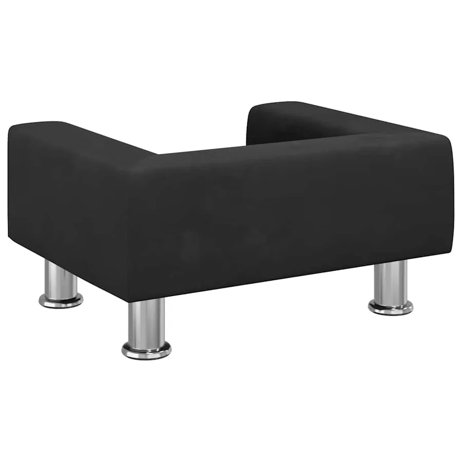 Lit pour chien noir 50x40x26,5 cm velours - 5