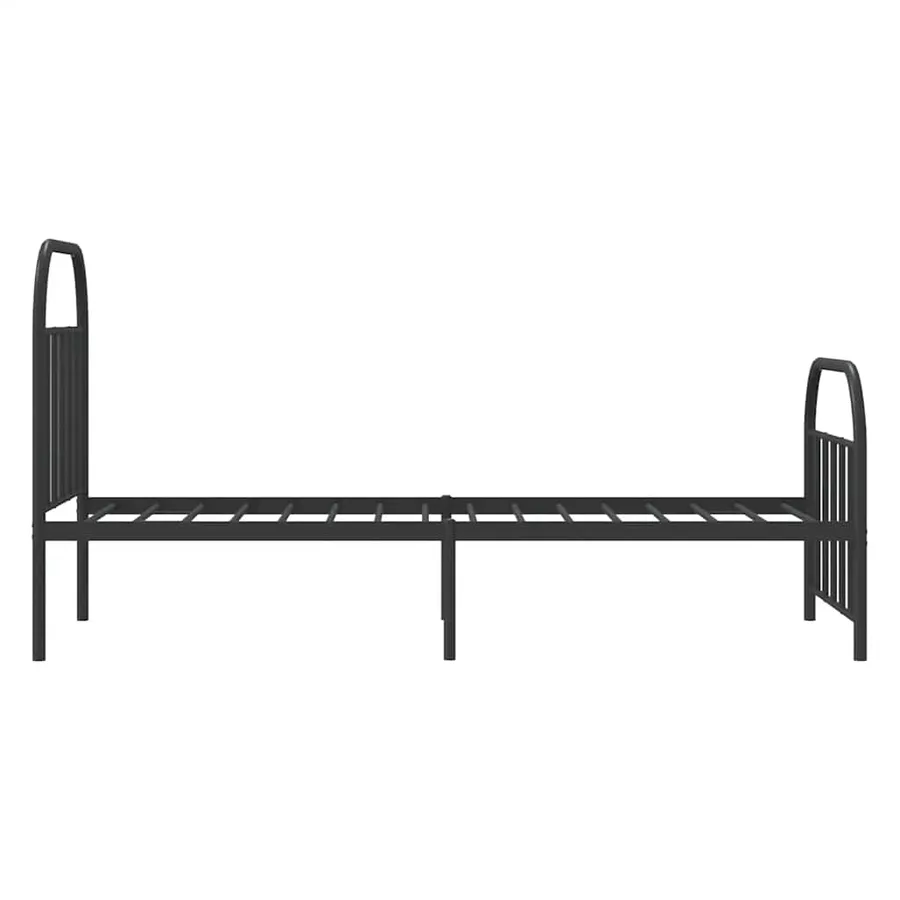 Cadre de lit métal sans matelas avec pied de lit noir 90x190 cm - 7