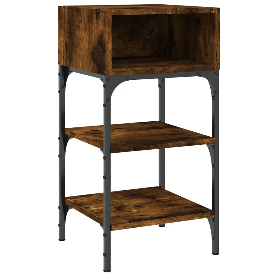 Tables de chevet 2pcs chêne fumé 35x34,5x70 c bois d’ingénierie - 4