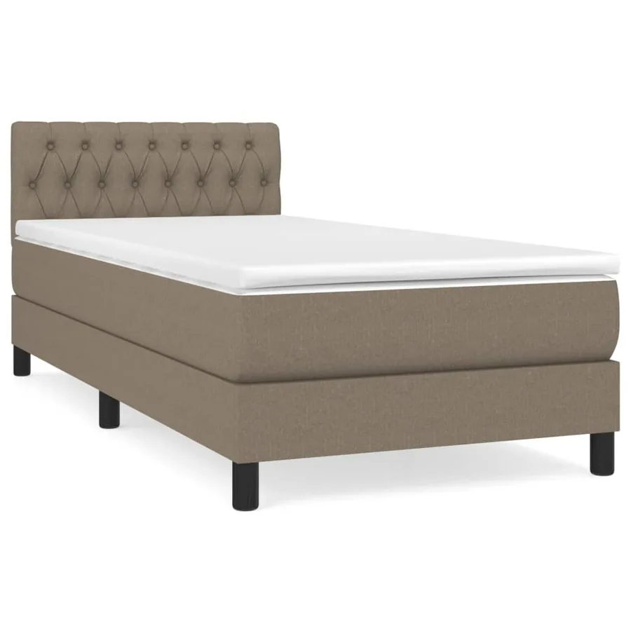 Sommier à lattes de lit avec matelas Taupe 90x190 cm Tissu - 2