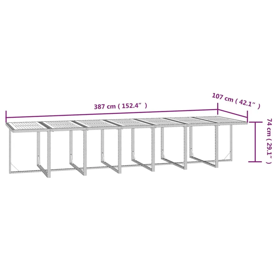 Ensemble à manger de jardin coussins 19 pcs Noir Résine tressée - 14