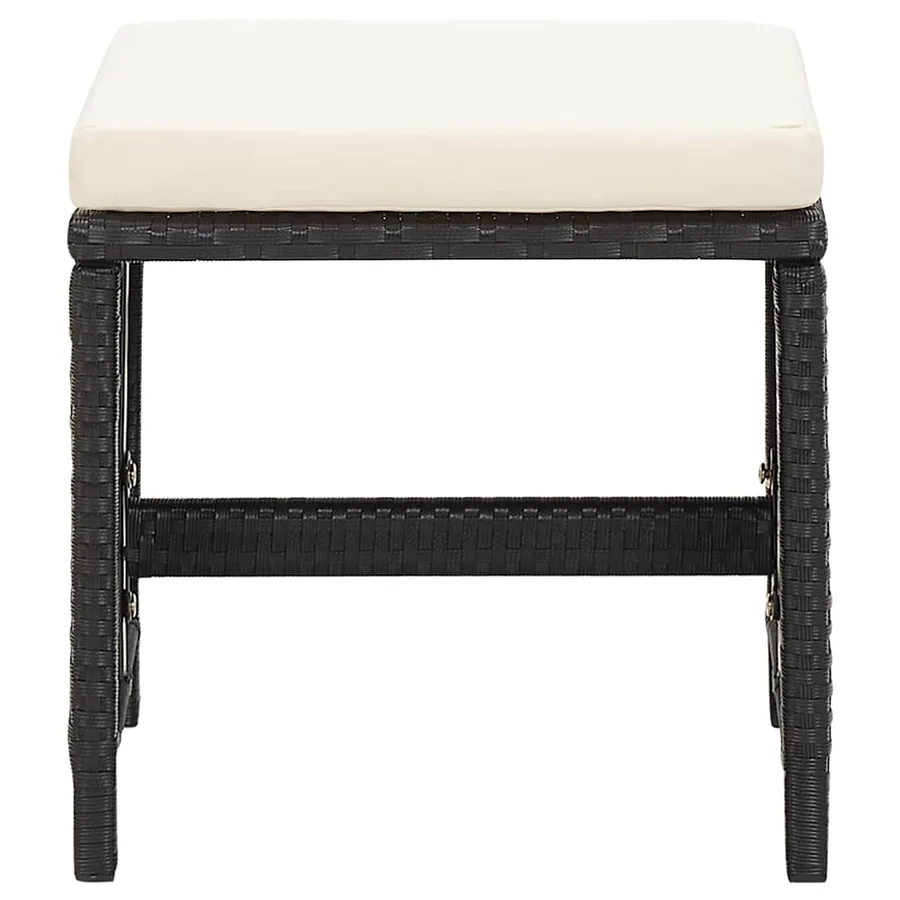 Ensemble à manger de jardin coussins 19 pcs Noir Résine tressée - 9