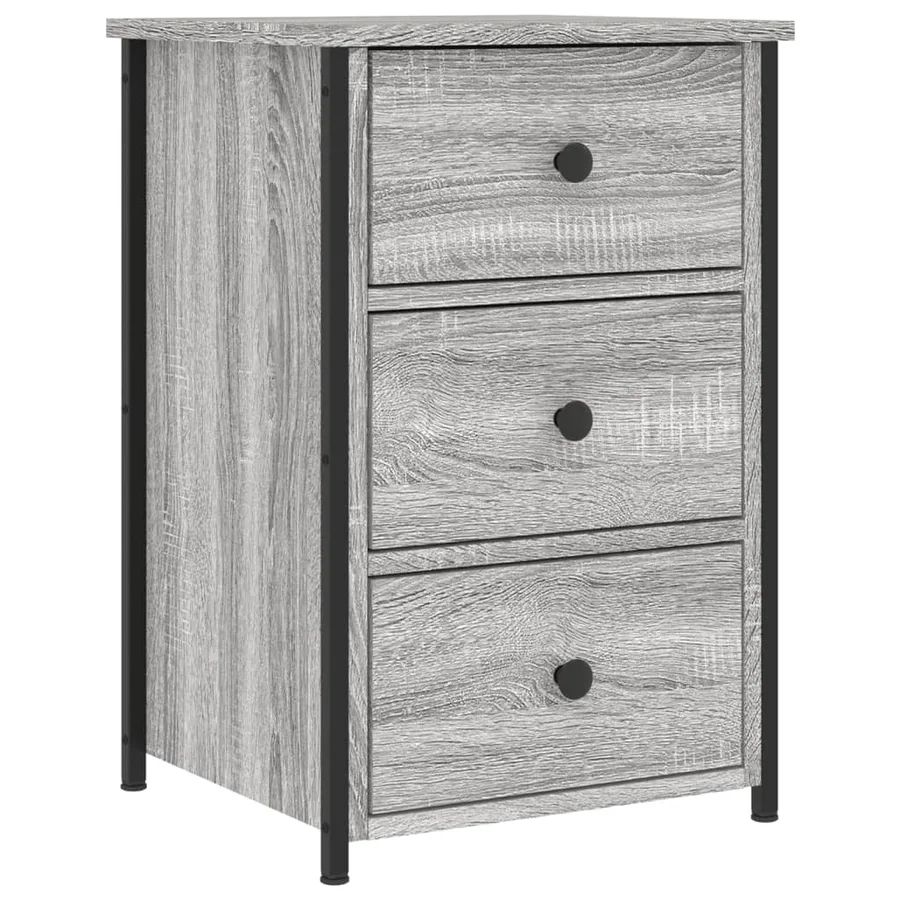 Table de chevet sonoma gris 40x36x60 cm bois d'ingénierie - 2