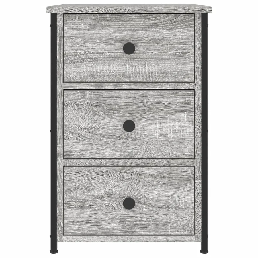 Table de chevet sonoma gris 40x36x60 cm bois d'ingénierie - 5