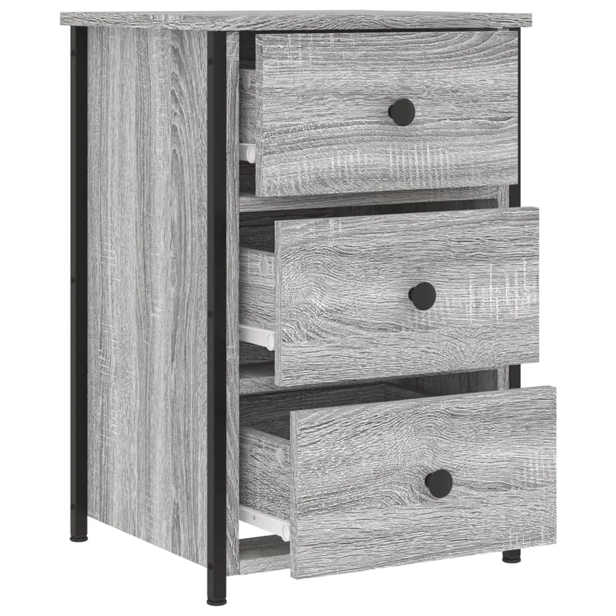 Table de chevet sonoma gris 40x36x60 cm bois d'ingénierie - 6